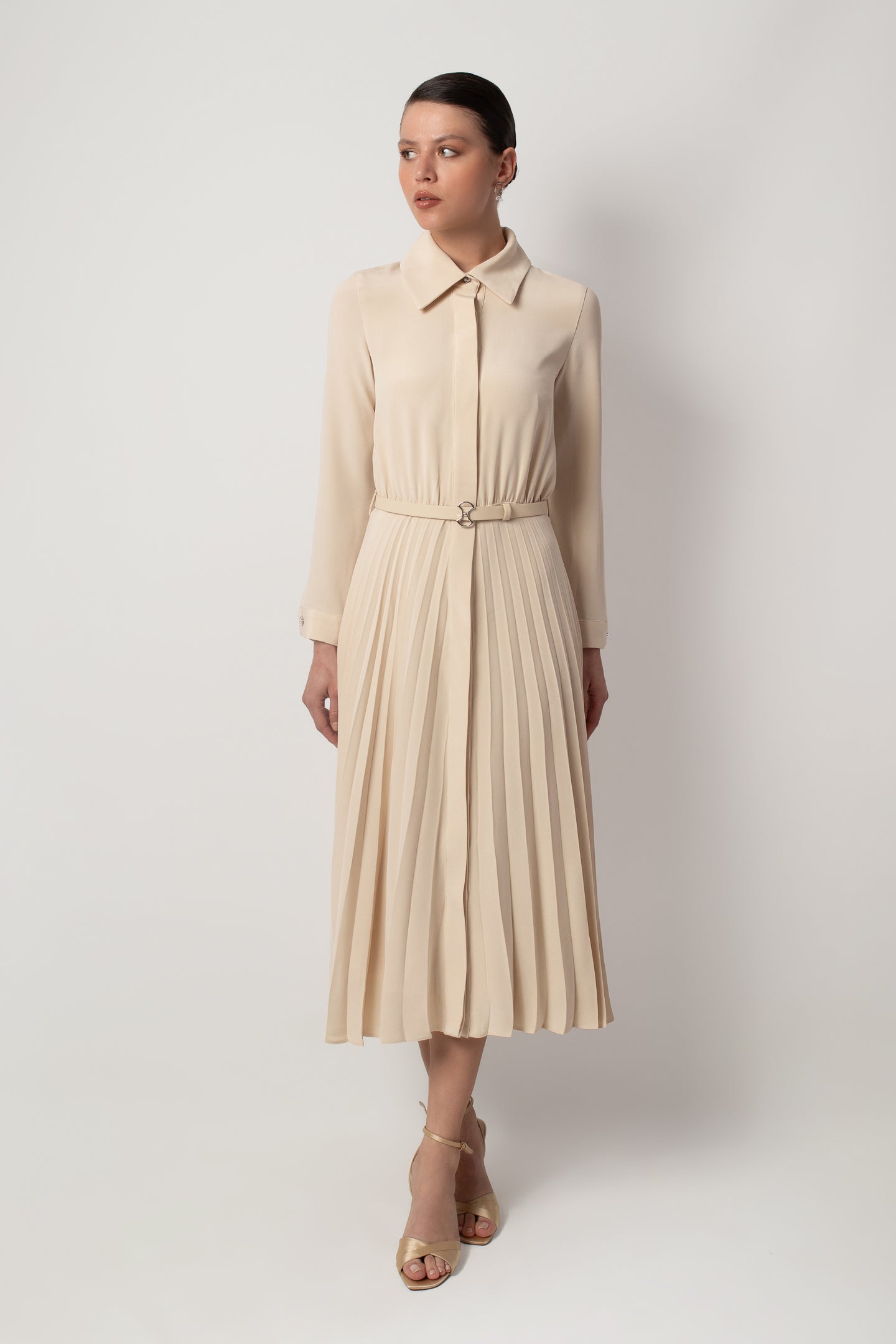 white christmas dresses Hillary Sleeveless Pleated Floral Print Maxi Dress Cream – Miss Match Group  Inc main image 1