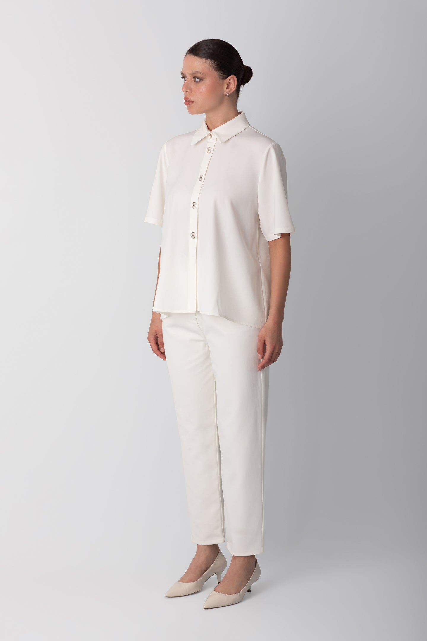DRAPED WHITE SHIRT