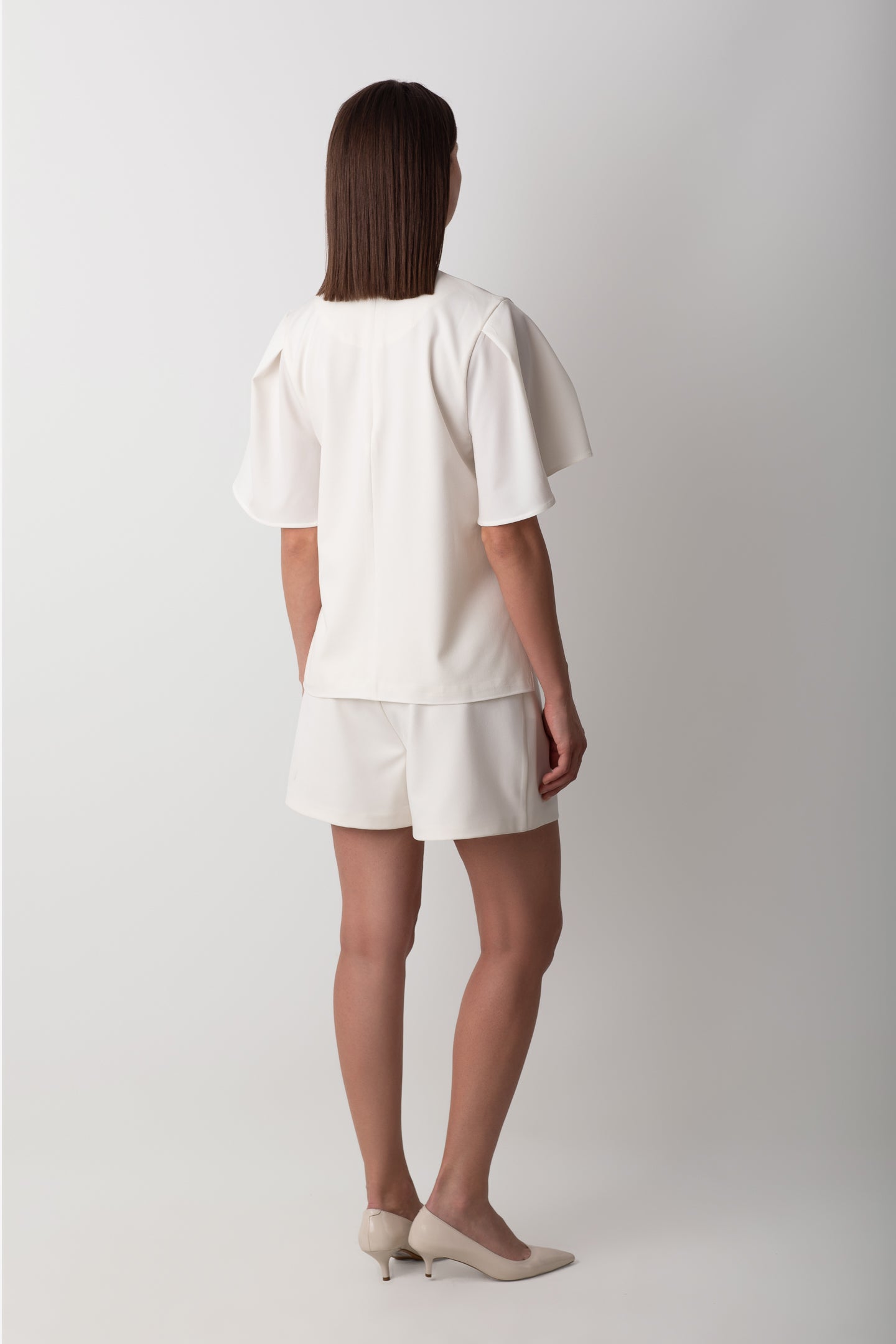 SLEEVE DETAILED WHITE BLOUSE