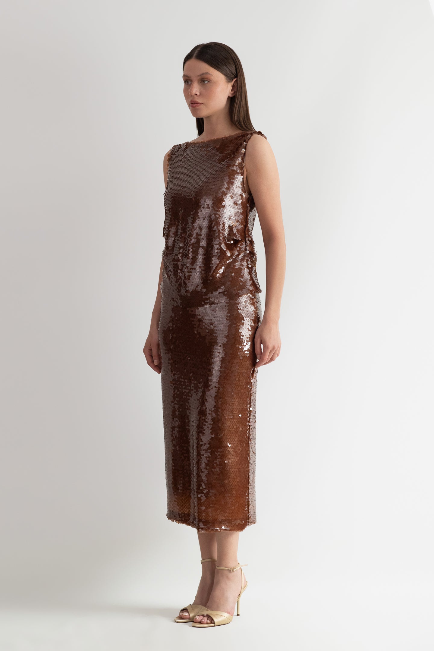 BLOUSE BROWN SEQUIN