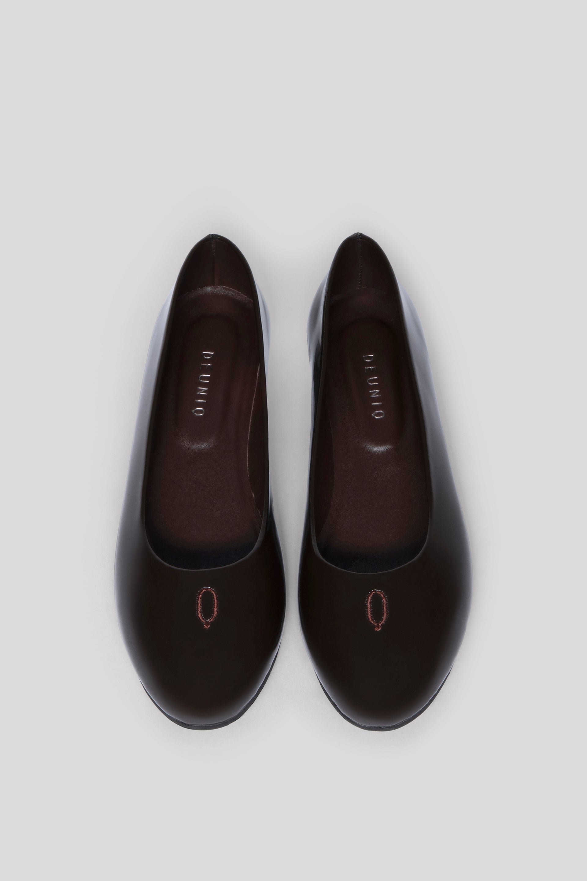 CHOCOLATE BROWN ROUND TOE BALLET FLATS