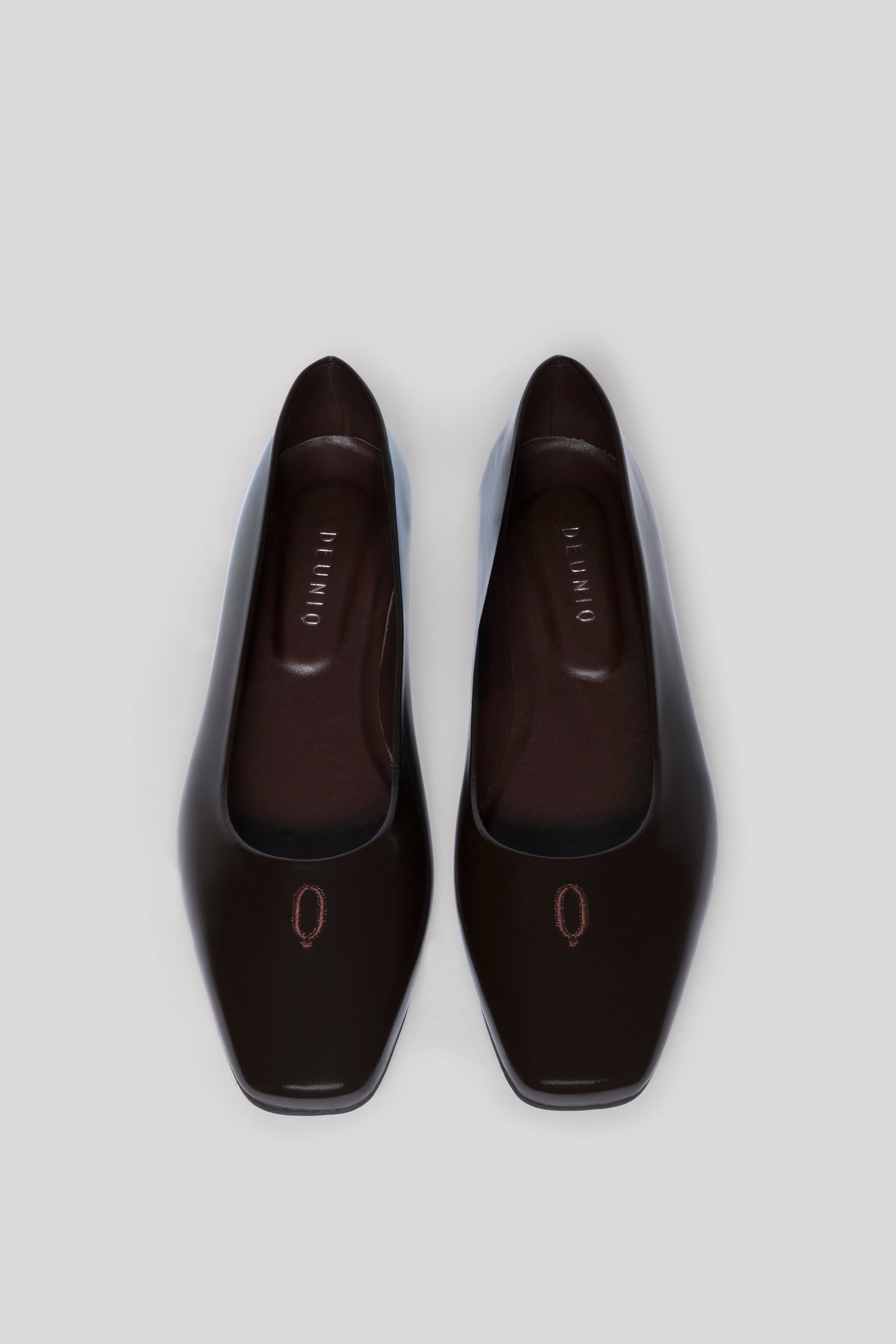 CHOCOLATE BROWN SQUARE TOE BALLET FLATS