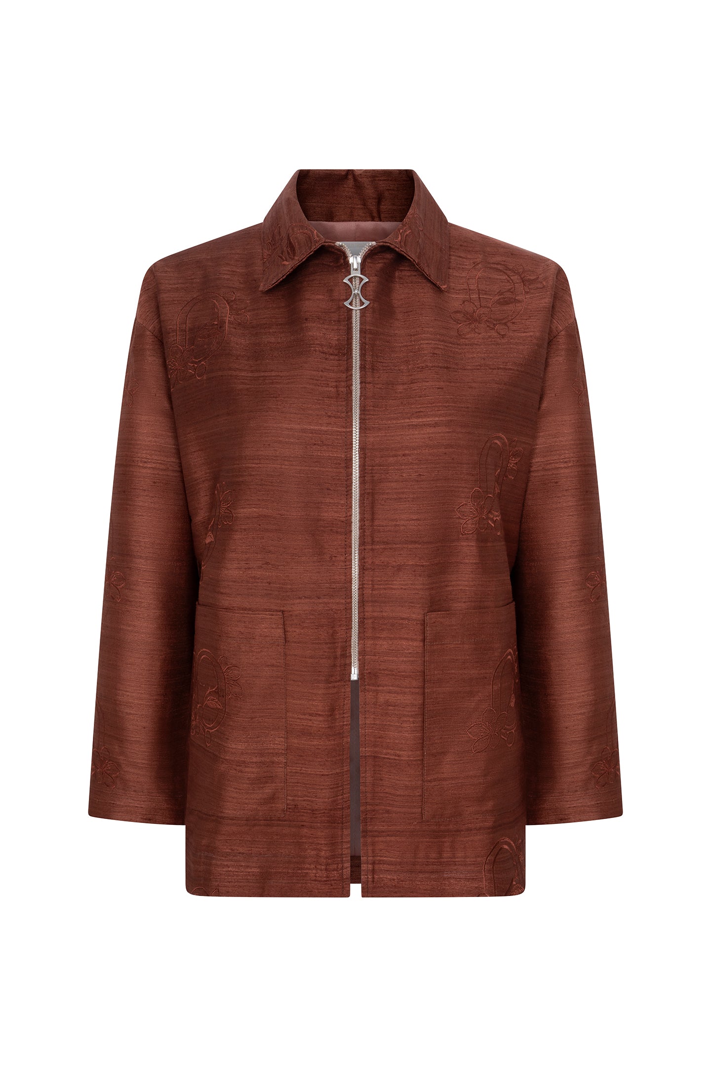 INDIA SILK JACKET WITH PAREL EMBROIDERY