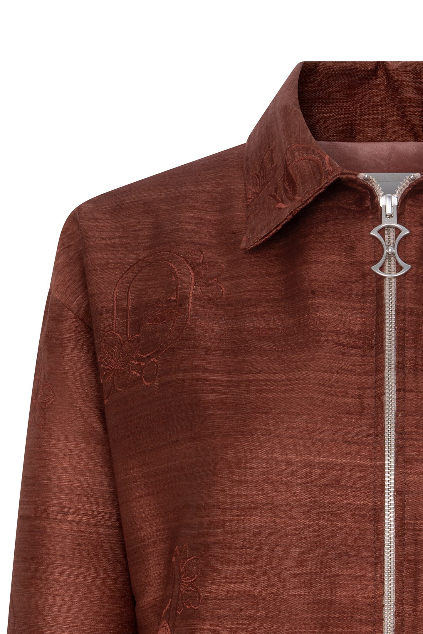 INDIA SILK JACKET WITH PAREL EMBROIDERY