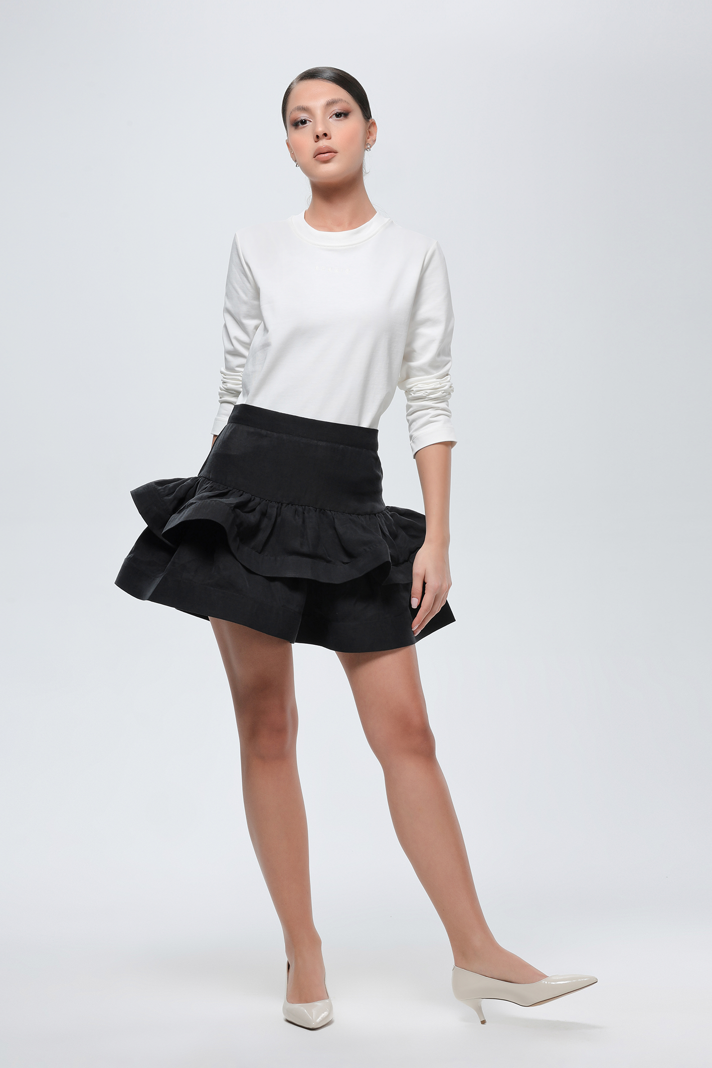 SKIRT BLACK RUFFLED